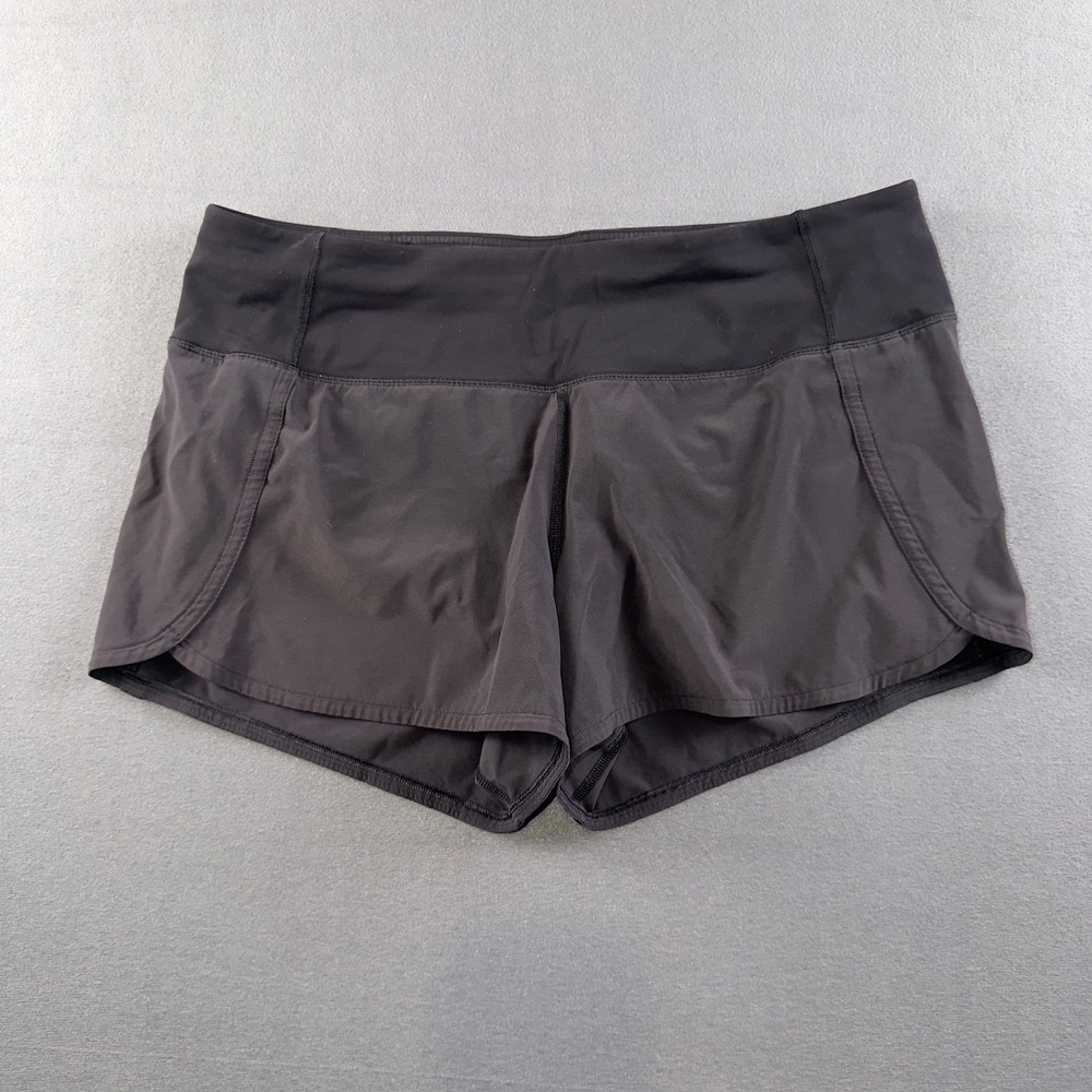 Lululemon Run Times Short II 4" Black Running Shorts Women Size 8 W7ARQS
